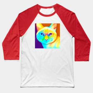 Cat Portrait with Gradient Color Design Baseball T-Shirt